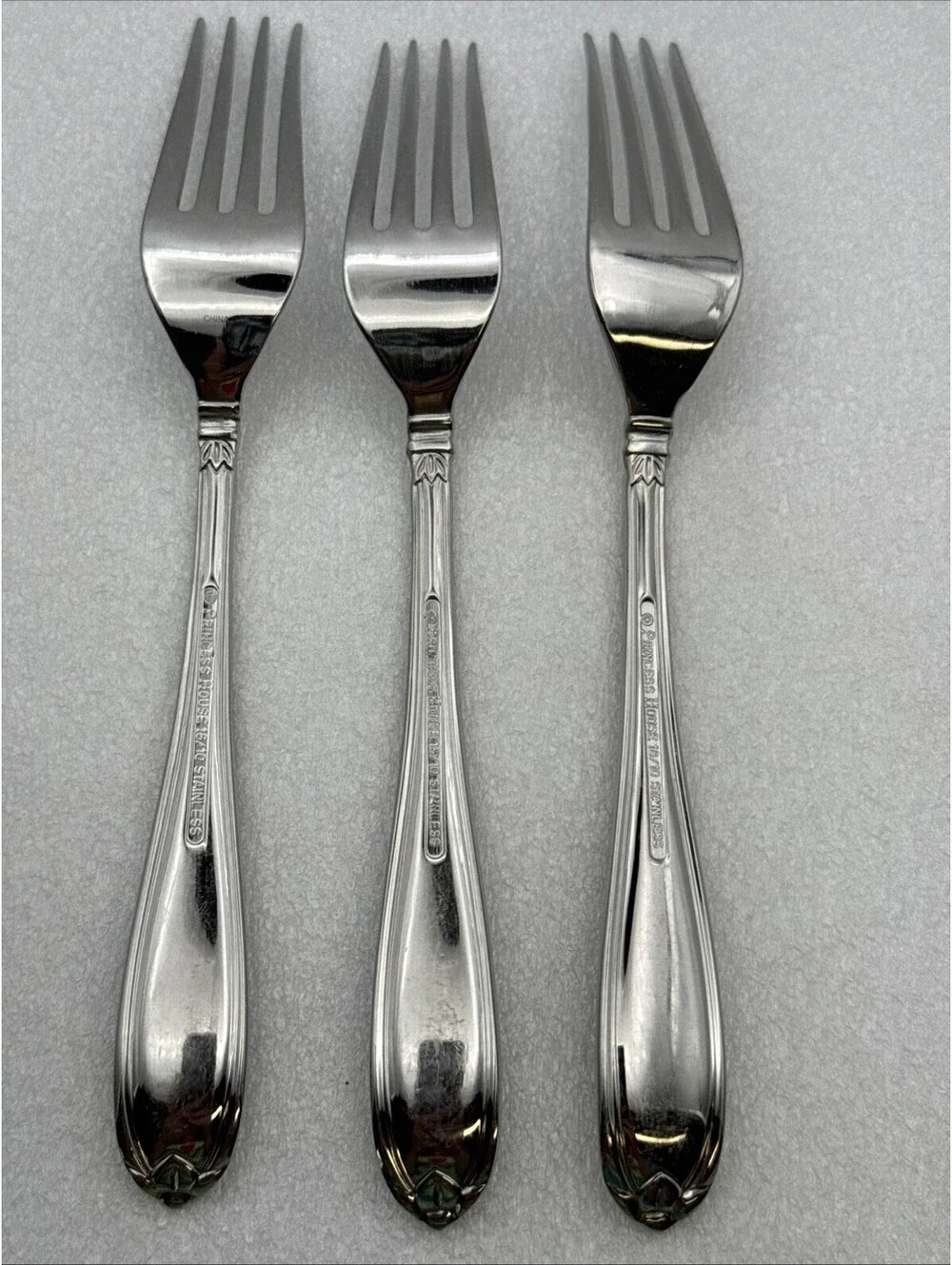 Lot 3 Princess House BARRINGTON Dinner Forks EUC 18/10 Stainless Flatware 8-1/8